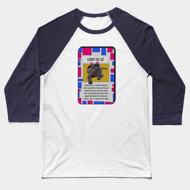 Animal Trading Card - Cat Baseball T-Shirt by Fun Funky Designs